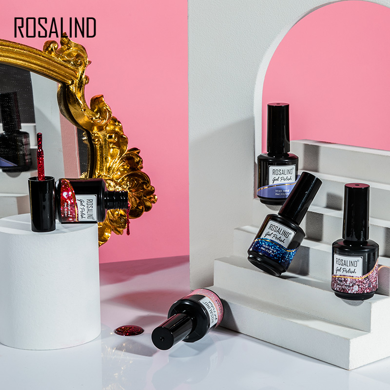 ROSALIND 15ML Glitter Nail Gel - đánh giá và giá Resin Art Varnish